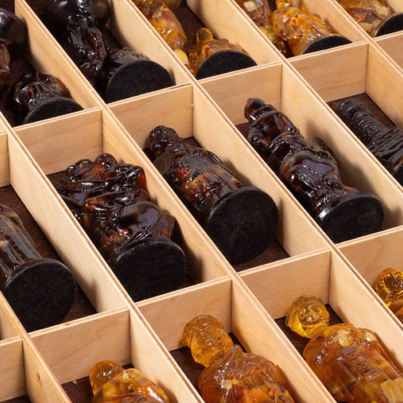Russian Amber Chess Set