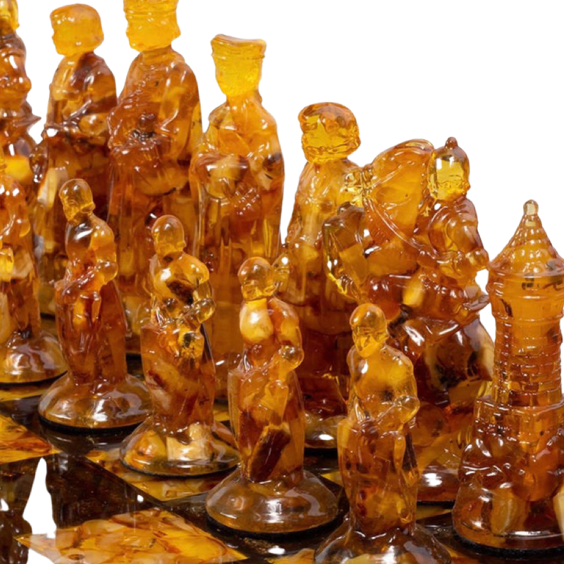 Russian Amber Chess Set