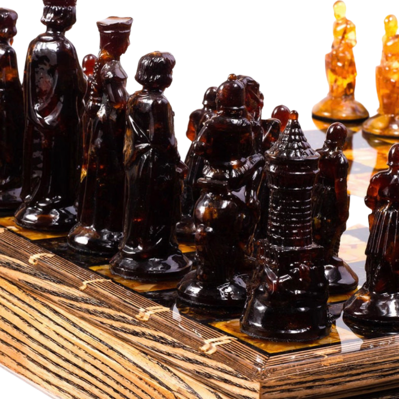 Russian Amber Chess Set