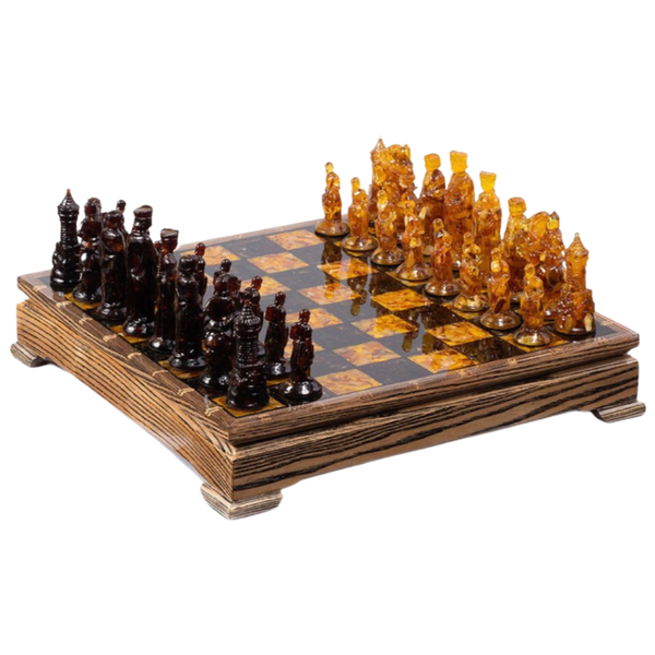 Russian Amber Chess Set