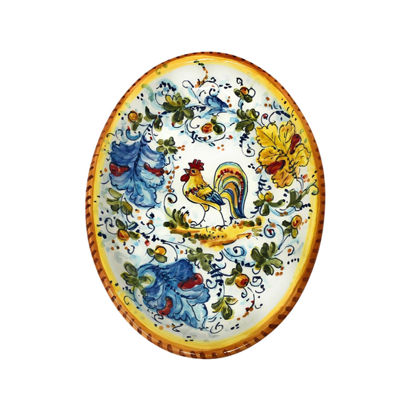 Hand painted Italian Ceramic Serving Plate - "Rooster"
