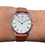 Vintage 1960s Manual Wind White Roman Numeral Dial
