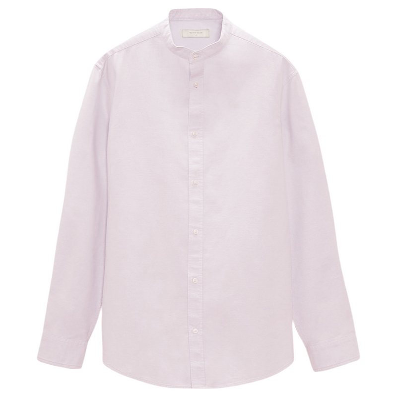 Oxford Cotton Grand Dad Collar Long Sleeve Shirt (Made to Order)