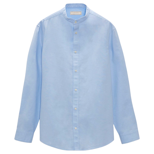 Oxford Cotton Grand Dad Collar Long Sleeve Shirt (Made to Order)