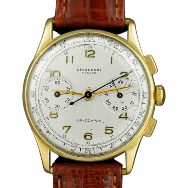 Vintage 1940s 18k Gold Uni-Compax Chronograph
