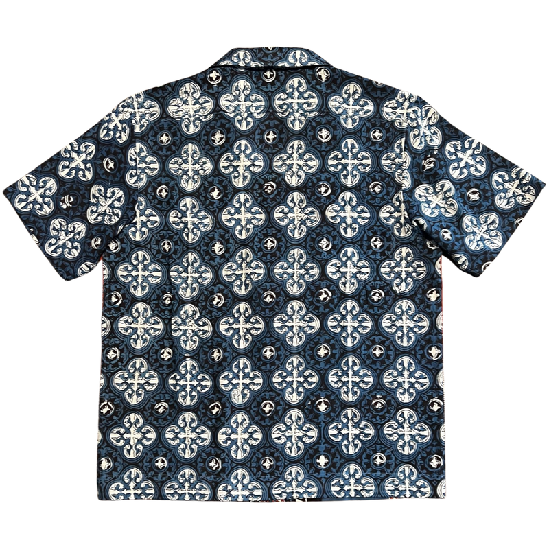 Block Print Short Sleeve Shirt - Blue