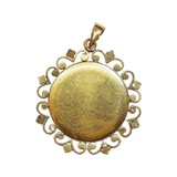 Vintage 18K Solid Gold Open Work Virgin Mary Pendant