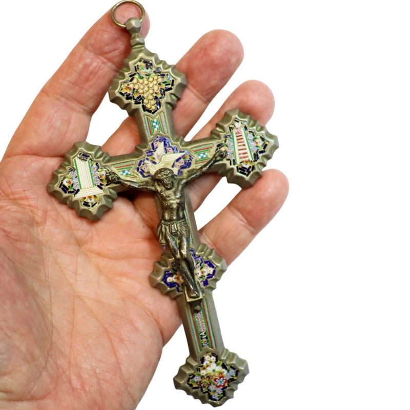 Antique Micro Mosaic Crucifix