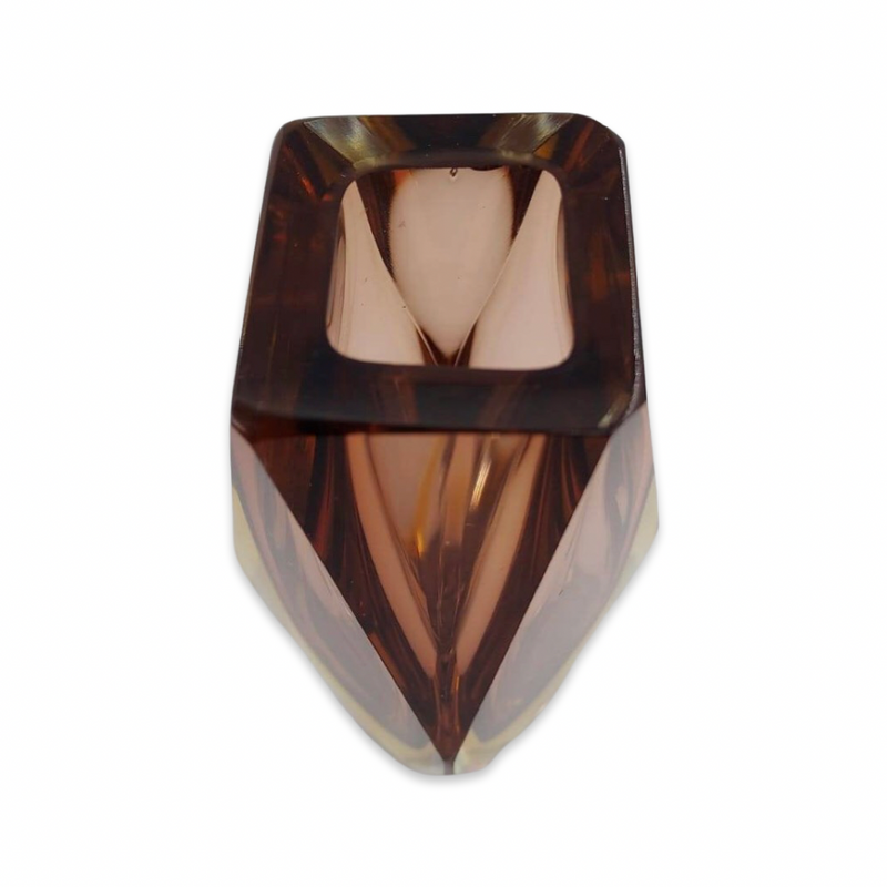 Vintage Murano Mandruzzato Vase (Brown/Yellow)