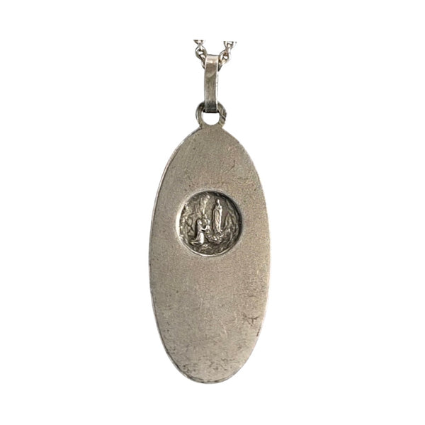 Vintage French Silver Virgin Mary Pendant