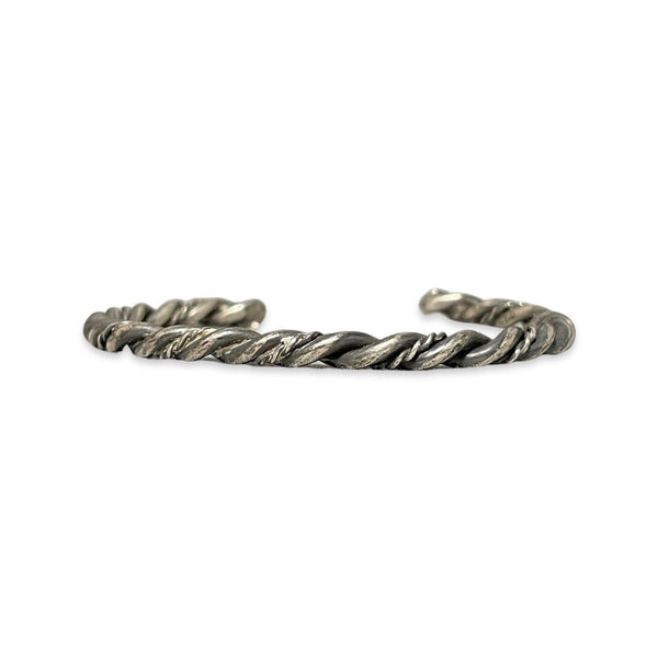 Vintage Coiled Sterling Silver Bracelet Cuff