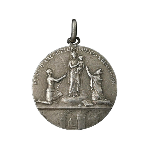 Antique French Saint Joan of Arc Pendant