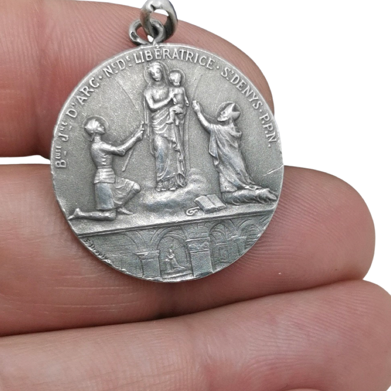 Antique French Saint Joan of Arc Pendant