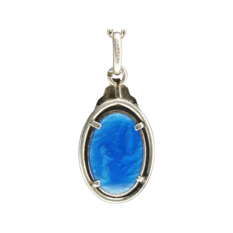 Vintage Virgin Mary Medal, Silver Lourdes Pendant
