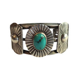 VINTAGE silver TURQUOISE cuff BRACELET