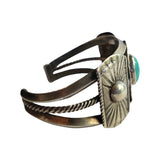 VINTAGE silver TURQUOISE cuff BRACELET