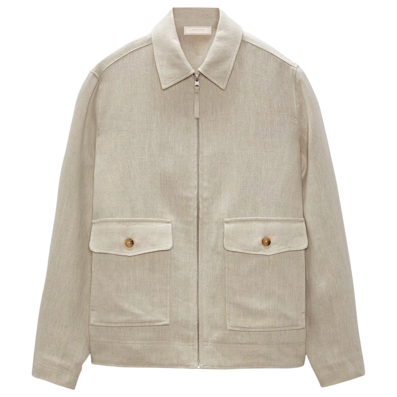 "GROFFIER" French Linen Zip Up Jacket (Made to Order)