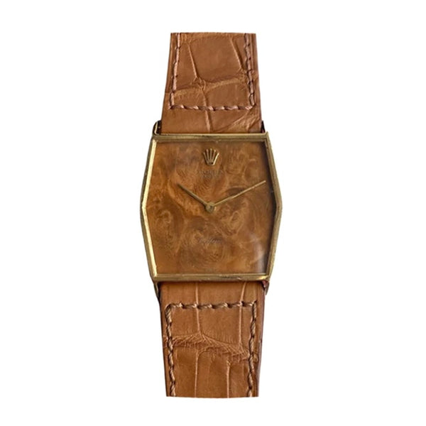 Vintage 1970s Rolex Cellini 18K Yellow Gold Tonneau