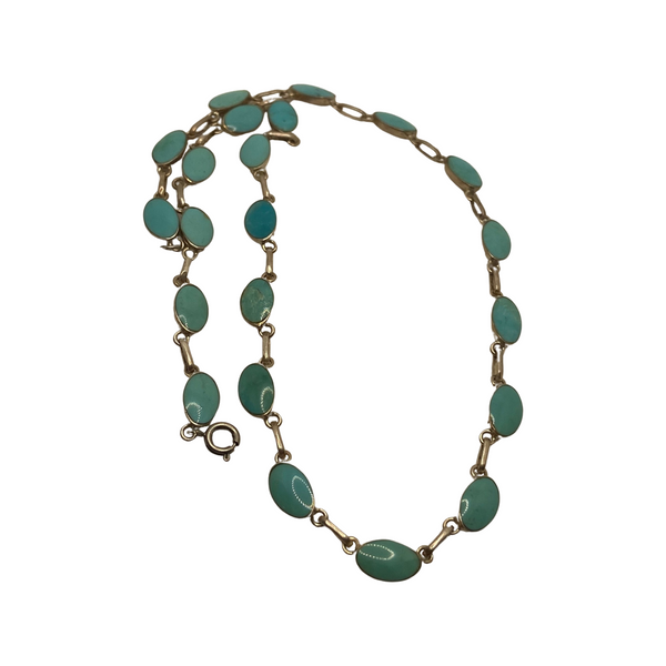 VINTAGE Turquoise & Sterling Silver Necklace