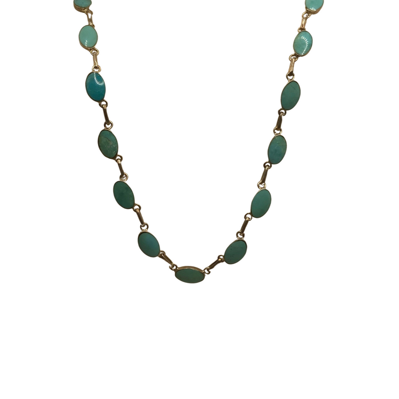 VINTAGE Turquoise & Sterling Silver Necklace