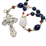 Greek Catholic Rosary Lapis Lazuli & Sterling Silver Necklace