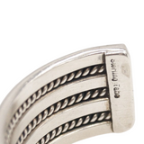 Vintage Navajo Tahe Sterling Silver Rope Cable Cuff Bracelet