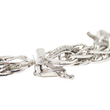 Vintage Thick Sterling Silver Charm Bracelet