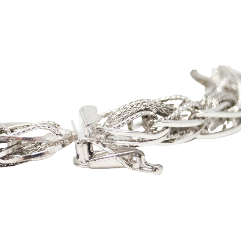 Vintage Thick Sterling Silver Charm Bracelet