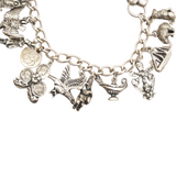 Vintage Victorian Antique Silver Charms Charm Bracelet