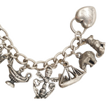 Vintage Victorian Antique Silver Charms Charm Bracelet