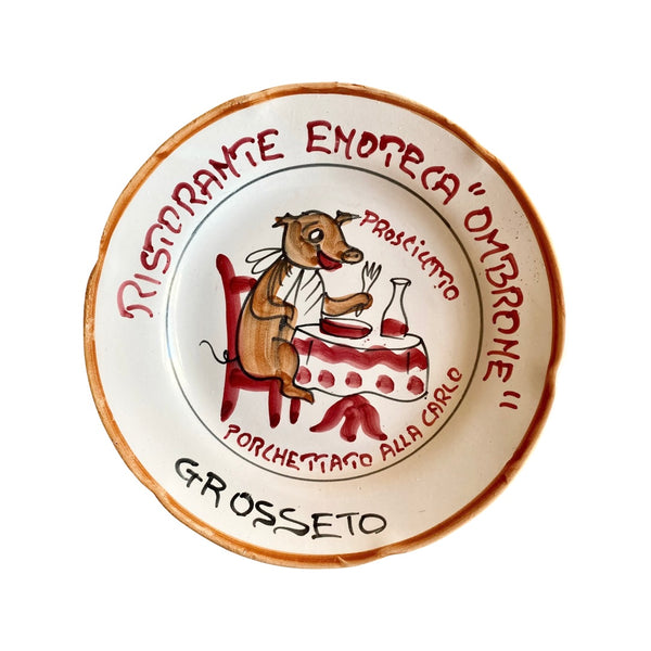 Vintage Piatto del Buon Ricordo Plate (Enoteca Ombrone Grosseto - 1982)