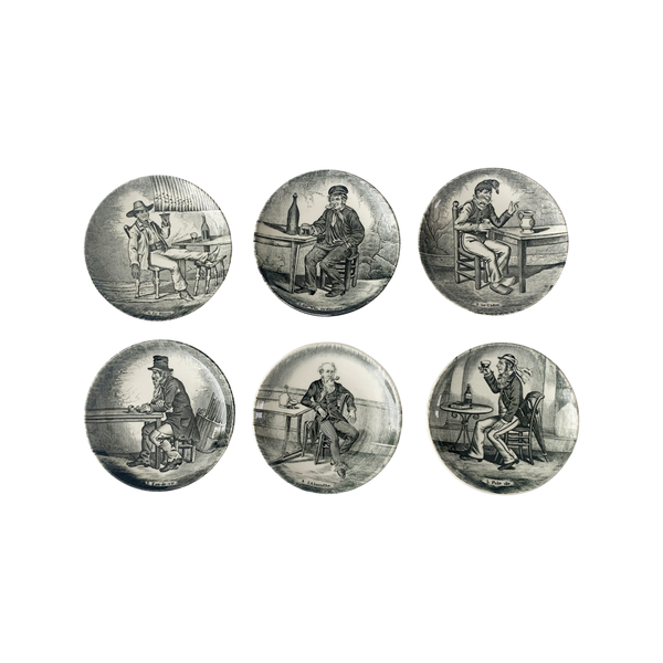 Vintage Royal Sphinx-Regout Ceramic Coasters (Set of 6)