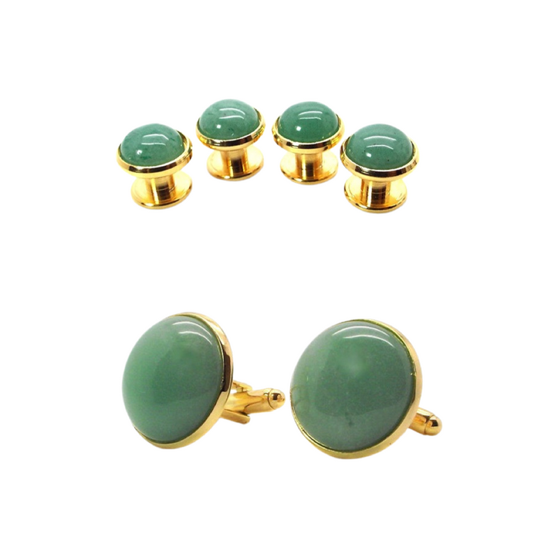 Green Aventurine Dress Stud Set