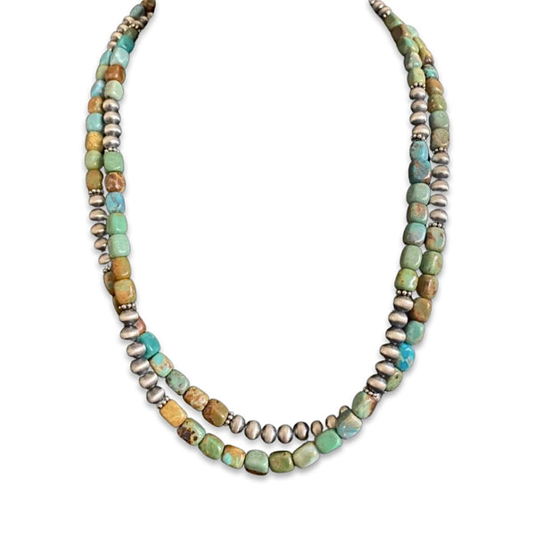 Sterling Silver Turquoise Bead Necklace