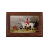 Hunter and Favorite Hound Equestrian Framed Print Wooden Box