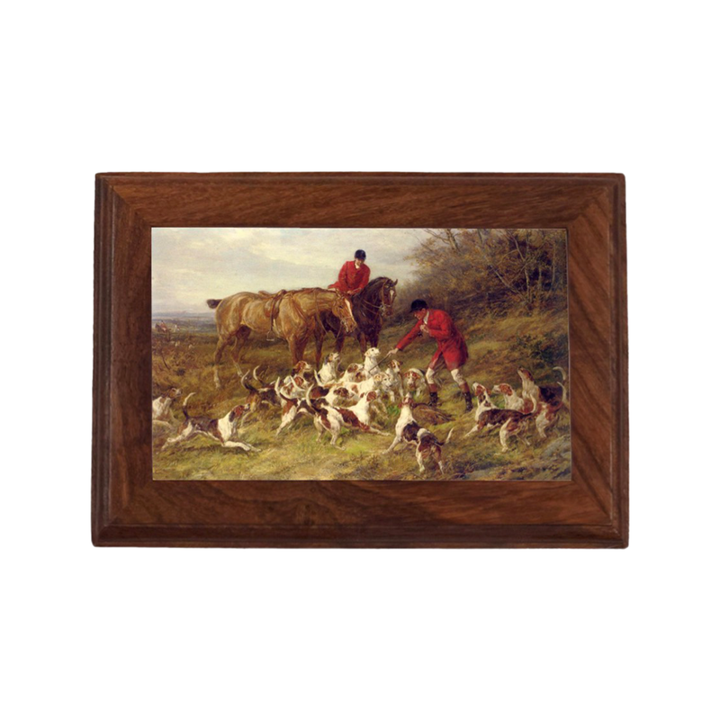 Calling Off the Hounds Equestrian Fox Hunt Framed Print Wooden Box