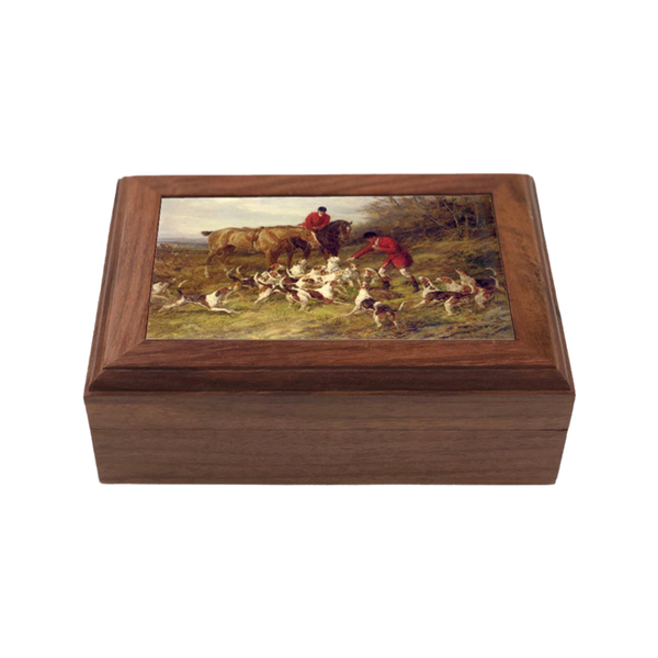 Calling Off the Hounds Equestrian Fox Hunt Framed Print Wooden Box