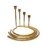 Vintage Set of 4 Brass Graduated Nesting Ring Shaped Candlestick Holders