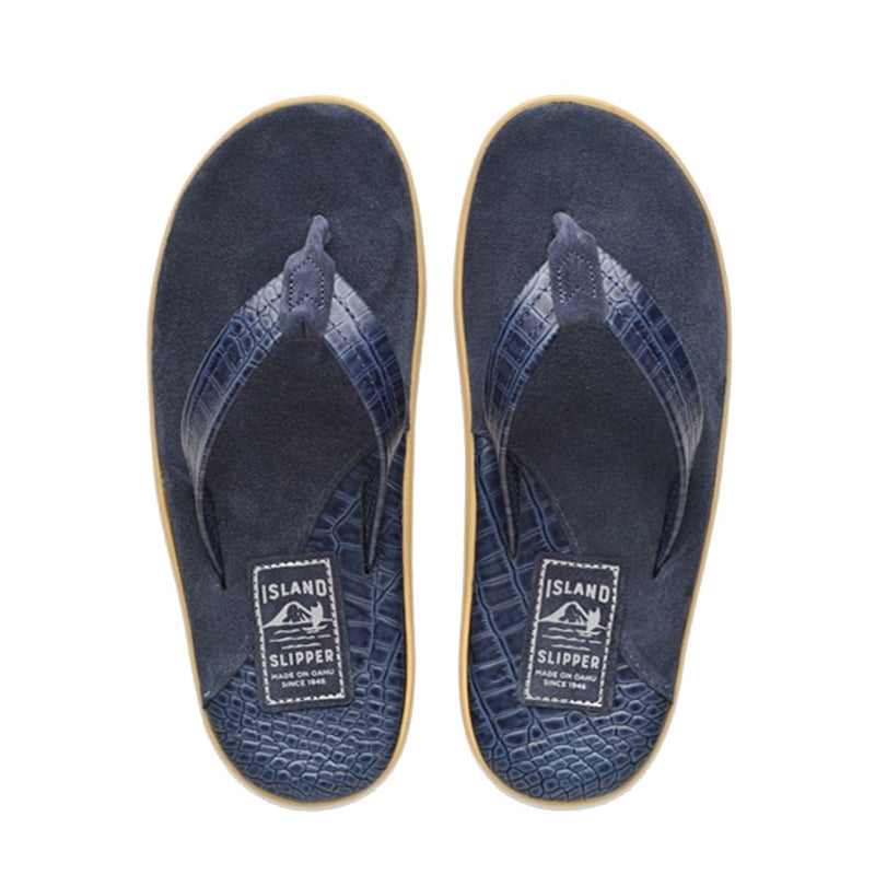 Iris Barc/Navy Suede Two Tone Leather Thong Sandal