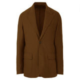 Cigar Brown Cotton pique Knit Blazer (Made to Order)