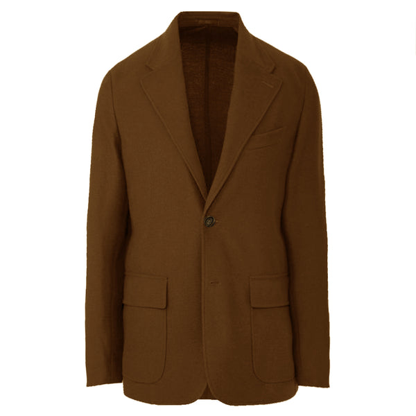 Cigar Brown Cotton pique Knit Blazer (Made to Order)