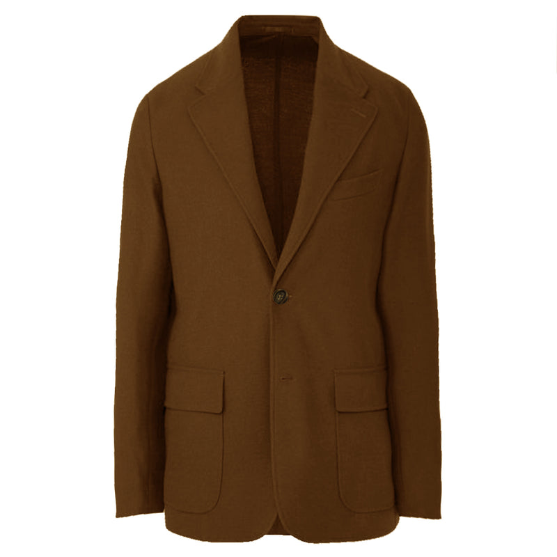 Cigar Brown Cotton pique Knit Blazer (Made to Order)