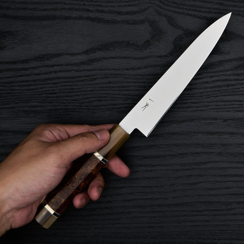 Hitohira FJ VG-10 Petty 150mm Bubinga Burl Handle