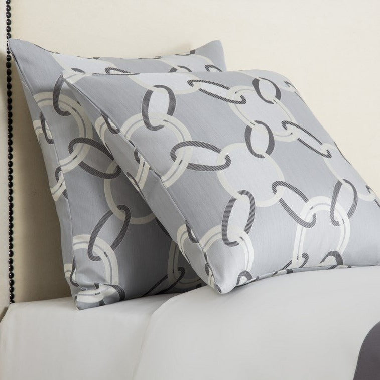 Grey / Ivory Luxury Chains Cushion Cover