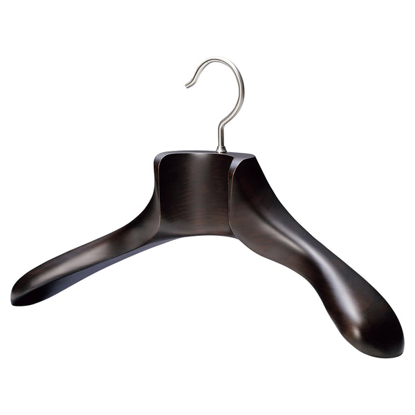 Smoked Brown Beech Wood Jacket Hanger with Trench (NH Series)