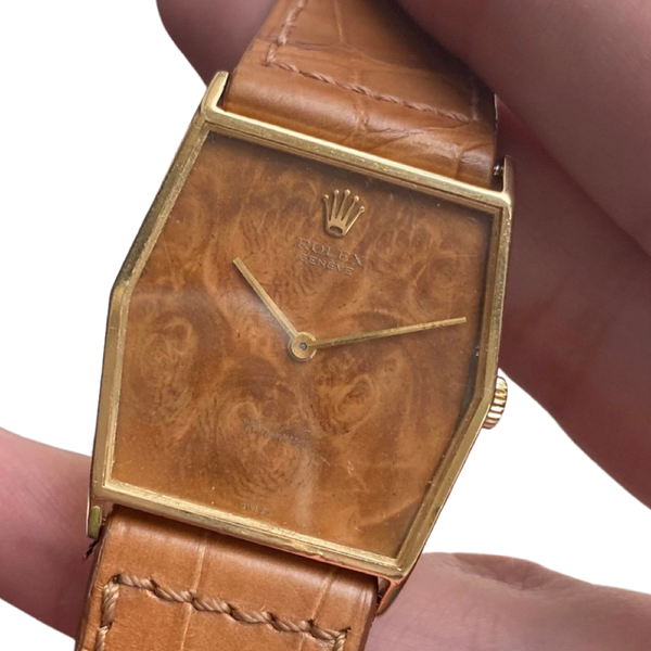 Vintage 1970s Rolex Cellini 18K Yellow Gold Tonneau