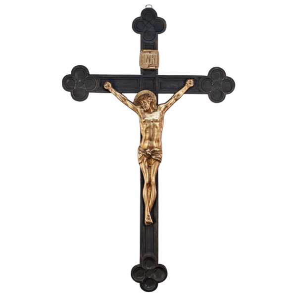 Antique Wooden Bronze Cross