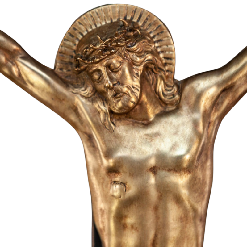 Antique Wooden Bronze Cross