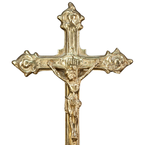 Vintage Bronze Altar Crucifix