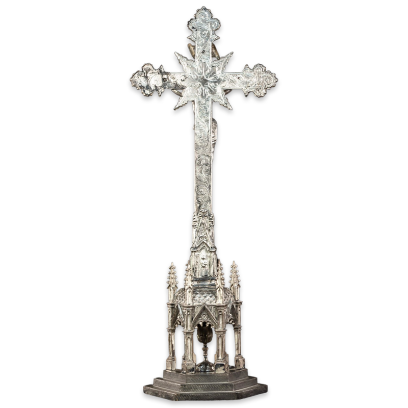 Vintage Altar Standing Cross Crucifix